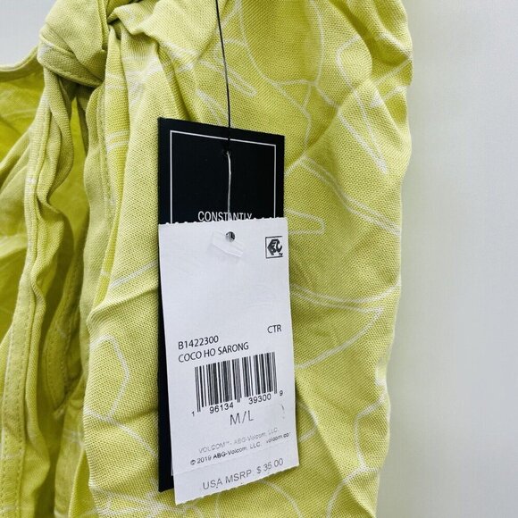 Volcom Juniors Size M/L Coco Tie-Waist Mini Sarong Swim Cover-Up in Green 2663 - Picture 9 of 10